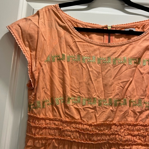 RARE FIND- Hoss orange and gold embroidered dress - Picture 2 of 3
